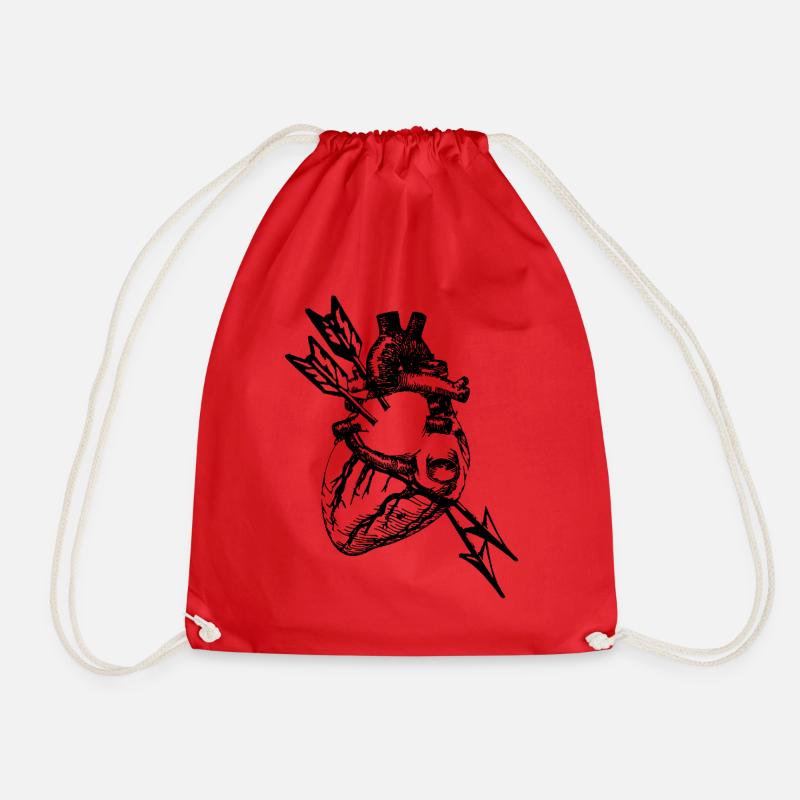 Corazón/ Heart - Drawstring Bag - red