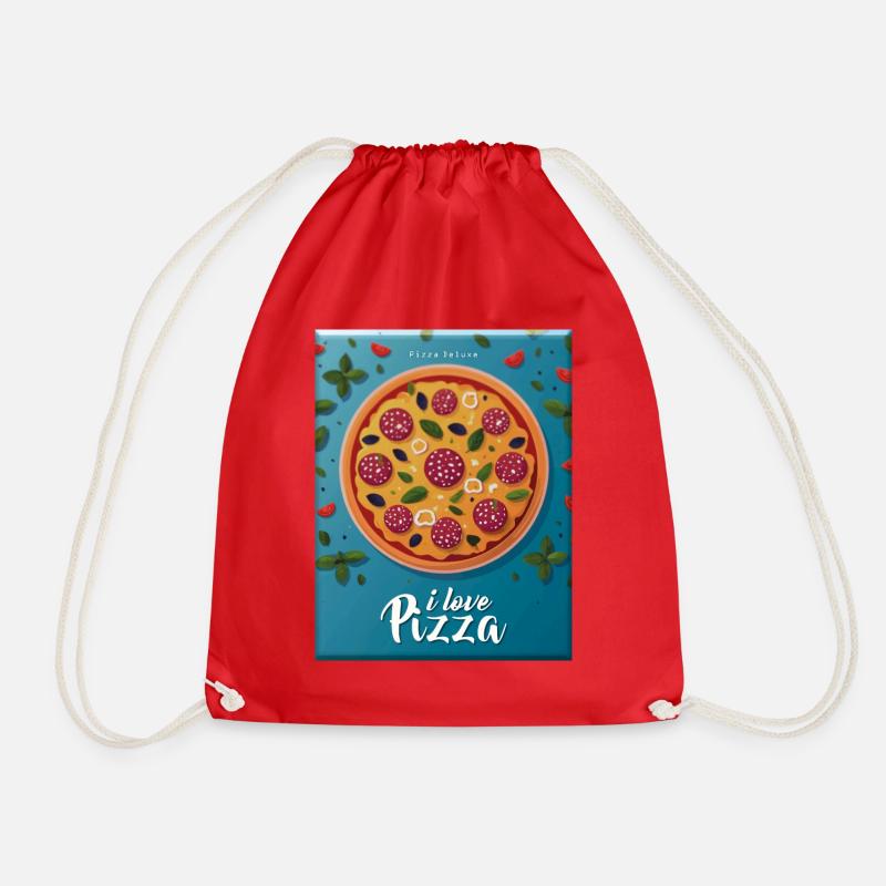 I love Pizza - Drawstring Bag - red