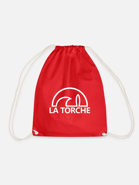 La Torche soleil minimalistisches weißes Surfbrett - Turnbeutel - Rot
