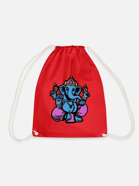 ganesha ganesh zen india god of india yoga zen - Turnbeutel - Rot