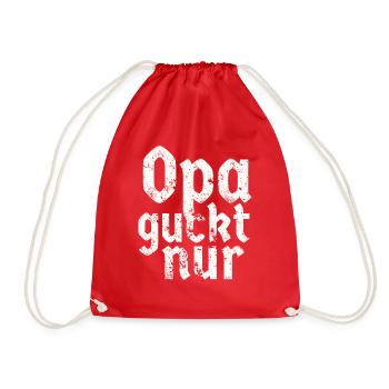 Opa guckt nur - Turnbeutel - Rot - Vorne