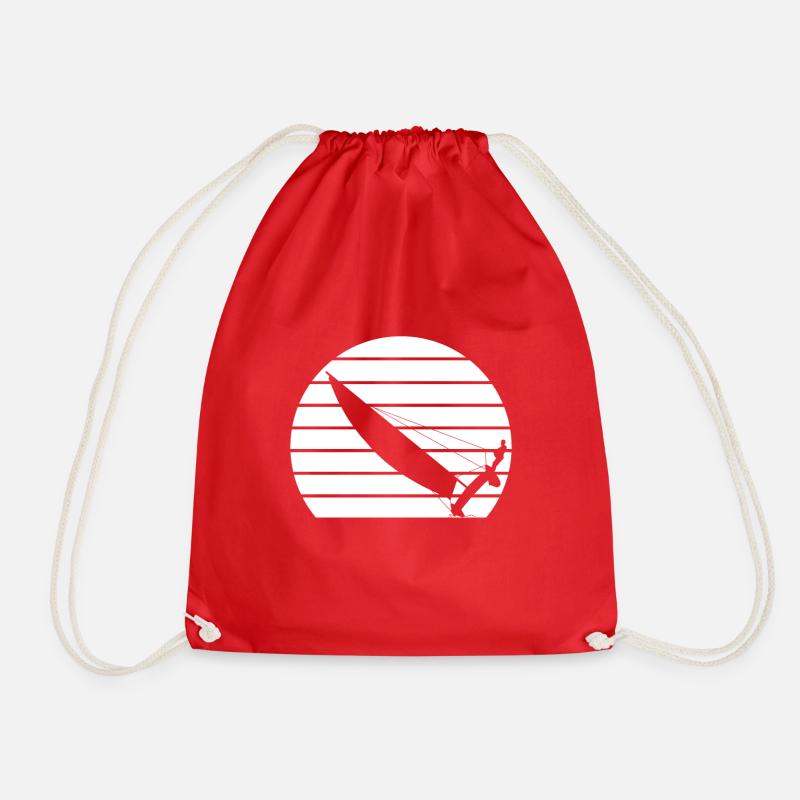 Catamaran before sunset - Drawstring Bag - red