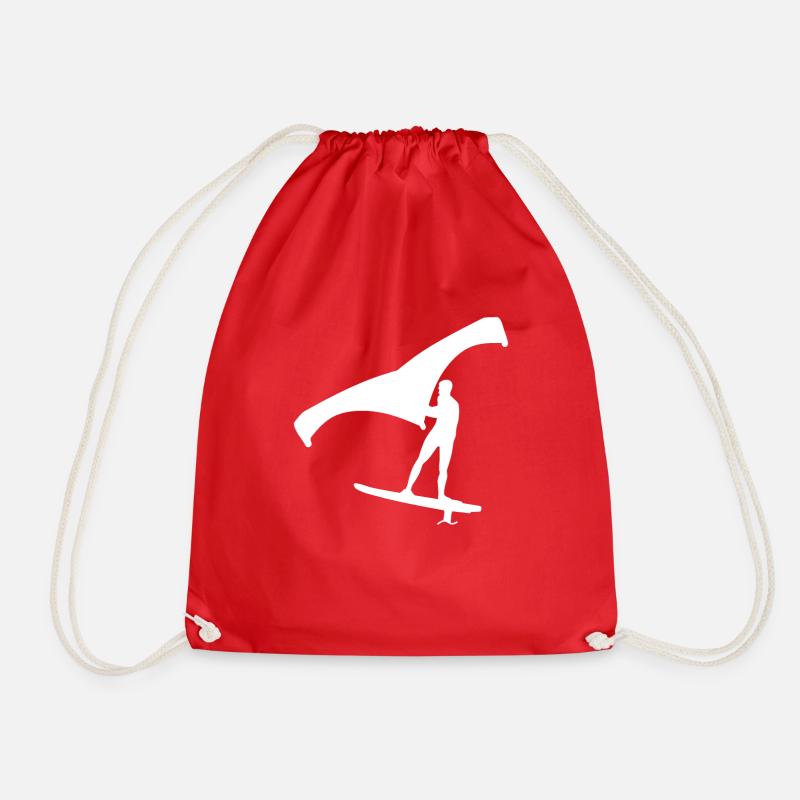 Wing Foils - Drawstring Bag - red