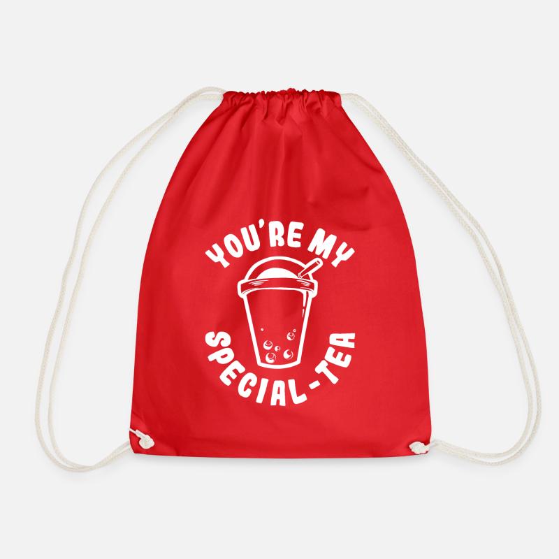 Bubble Tea Special Tea - Drawstring Bag - red