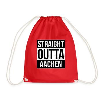 Straight Outta Aachen! | Beste Stadt - Turnbeutel - Rot - Vorne