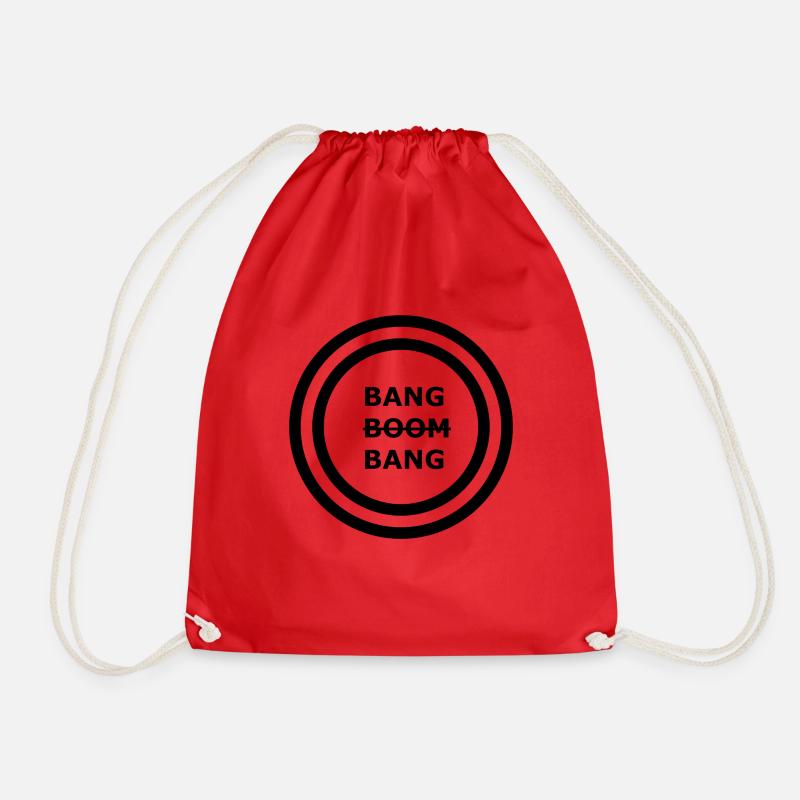 Bang Boom Bang - Logo Design Part 1 - Drawstring Bag - red