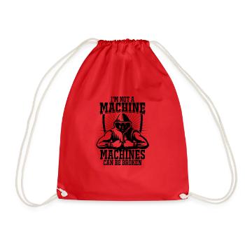 I'm not a machine, machines are broken - Drawstring Bag - red - Front