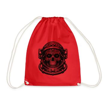 Skull Astro - Drawstring Bag - red - Front