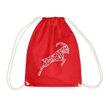 Signe géométrique du zodiaque Capricorne - Sac de sport léger - rouge - Devant