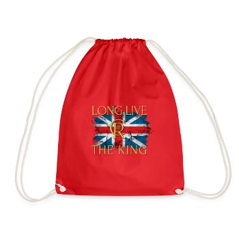 Britischer König Krönung Charles England Flagge - Turnbeutel - Rot - Vorne