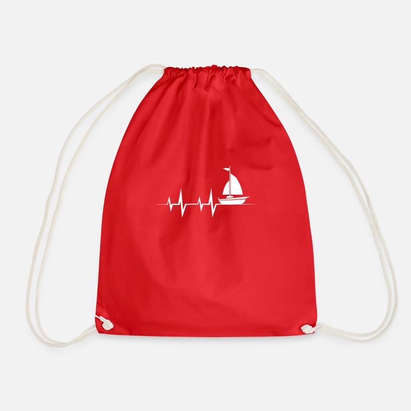 Sailing boat - Drawstring Bag - red