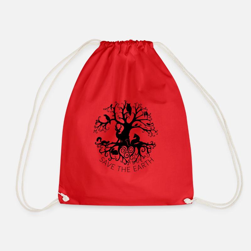 natural reserve - Drawstring Bag - red