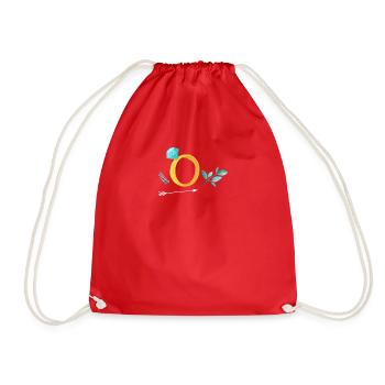 Ring engagement ring hen party - Drawstring Bag - red - Front