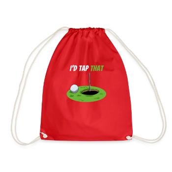 Golf I'd tap that golfer golf player golf ball - Drawstring Bag - red - Front