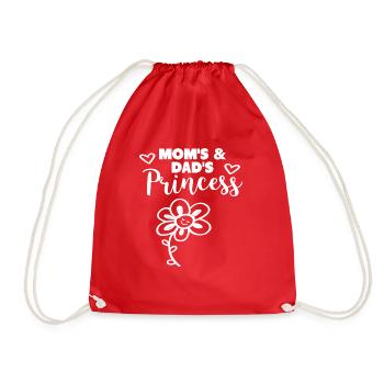 Fille de cadeau de princesse de maman et papa - Sac de sport léger - rouge - Devant