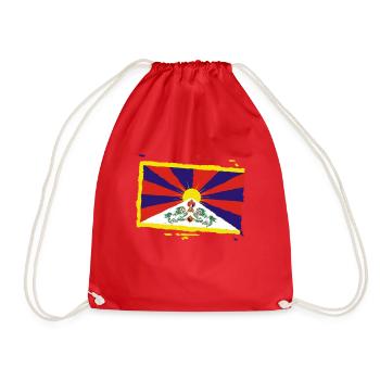 Tibet flag - Drawstring Bag - red - Front