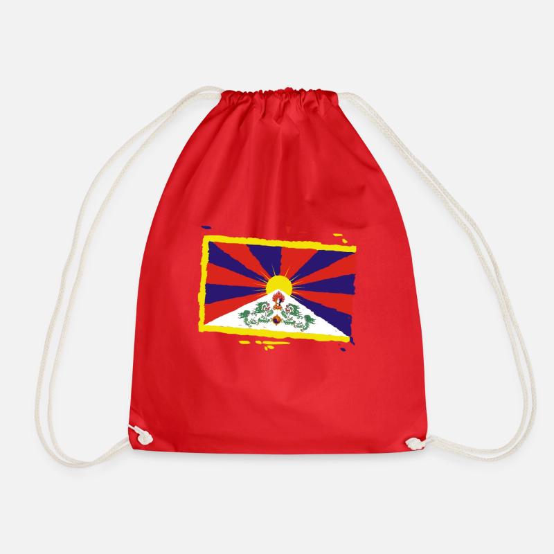 Tibet Flagge - Turnbeutel - Rot
