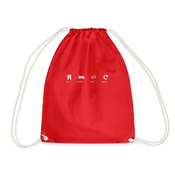 Eat Sleep Code Repeat Programming Nerd - Drawstring Bag - red - Front