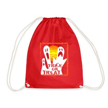 Trick or Treat Ghosts - Drawstring Bag - red - Front