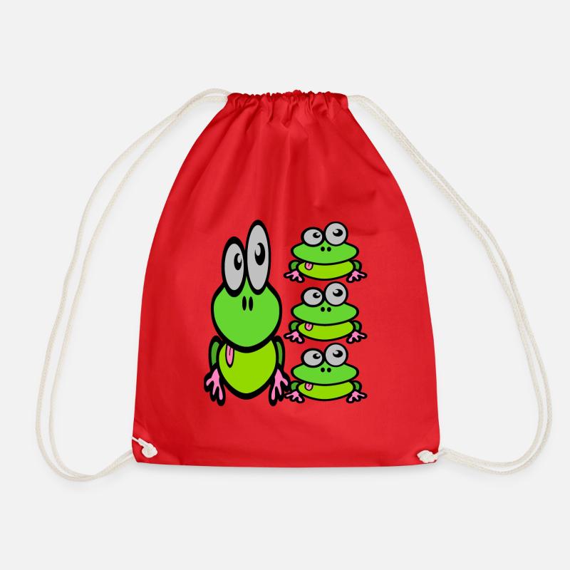 Frogs Frogs Frogs 2 - Drawstring Bag - red