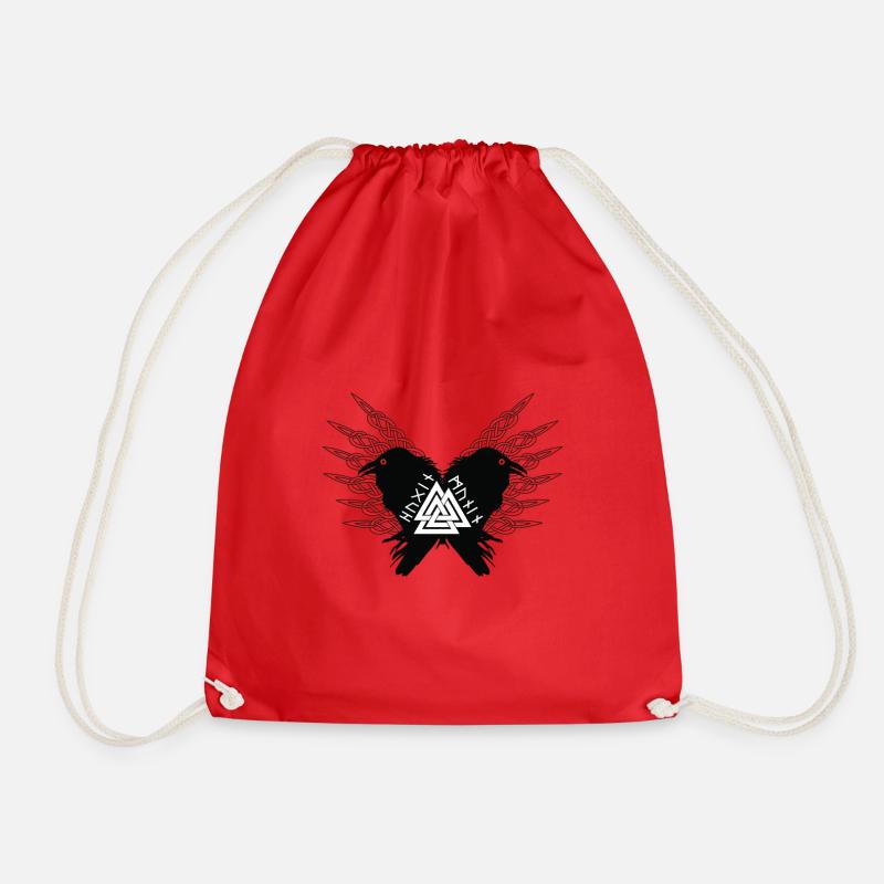 Nordic rune - Drawstring Bag - red