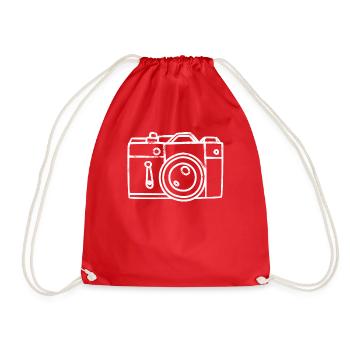 Camera - Photographer - Photographer T-Shirt - Photographer - Drawstring Bag - red - Front