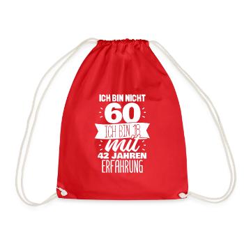 60 ans 18 avec 42 expérience cadeau anniversaire - Sac de sport léger - rouge - Devant