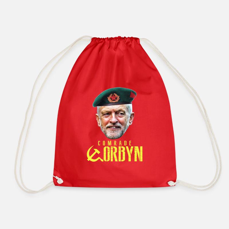 Jeremy Corbyn TShirt Communist Corbyn Brexit - Drawstring Bag - red