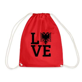 Amour Albanie Aigle Albanais drapeau - Sac de sport léger - rouge - Devant