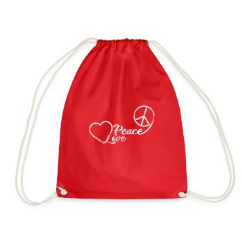 Peace - Drawstring Bag - red - Front