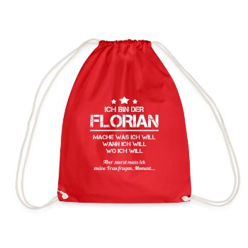 ich bin der florian - Turnbeutel - Rot - Vorne