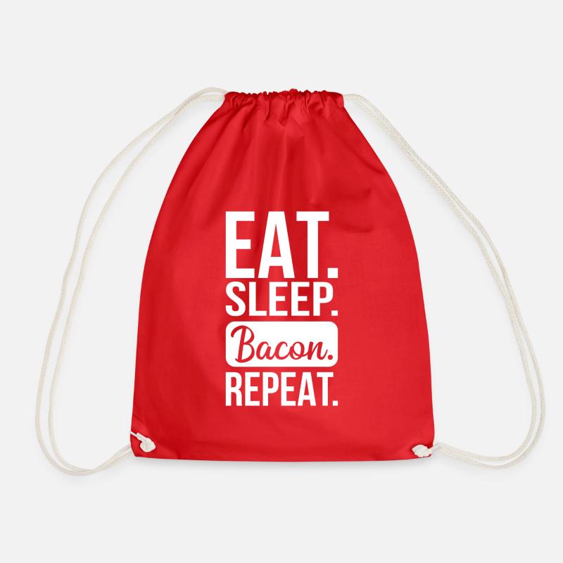 Bacon Bacon - Drawstring Bag - red