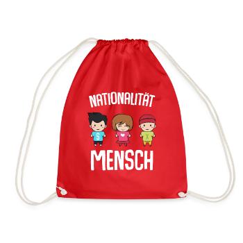 Nationalität Mensch Antirassismus Liebe Geschenk - Turnbeutel - Rot - Vorne