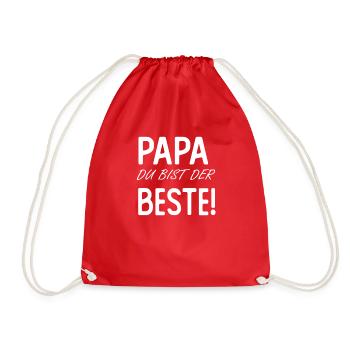 PAPA DU BIST DER BESTE GESCHENK VATERTAG - Turnbeutel - Rot - Vorne