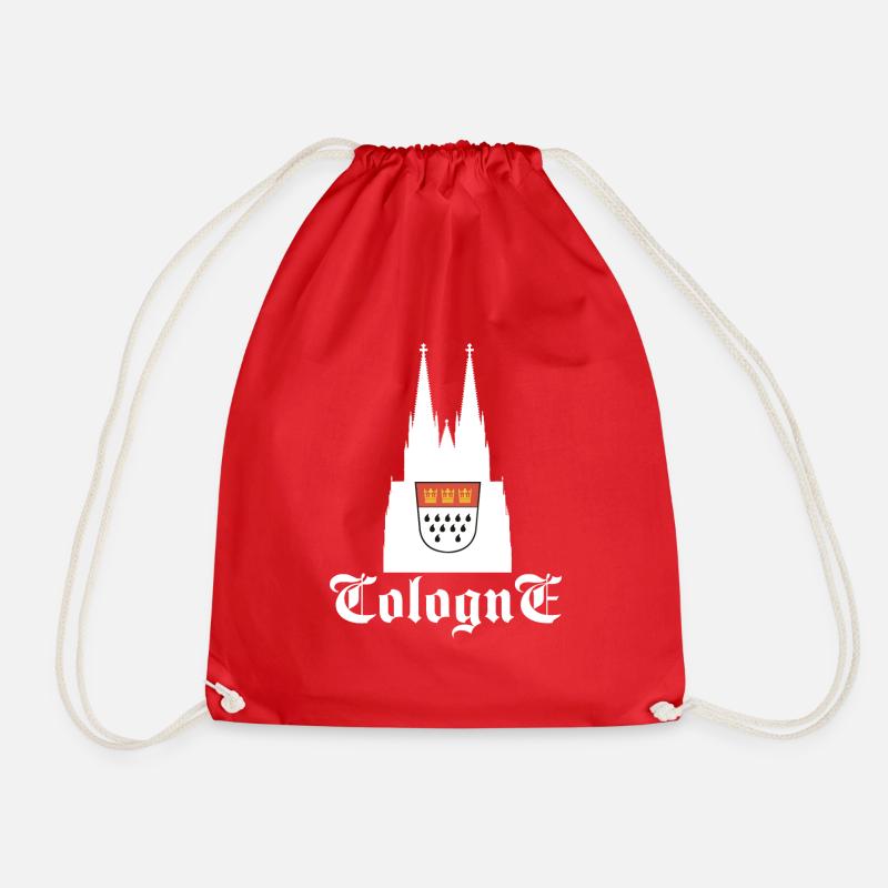 Kölner Dom mit Wappen - Turnbeutel - Rot