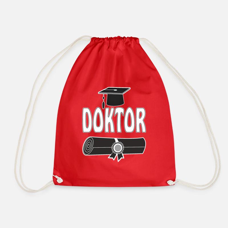 Doktorhut DOKTOR URKUNDE - Turnbeutel - Rot