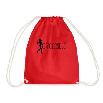 bad girl kiss grunge ornament statement aesthetic - Drawstring Bag - red - Front