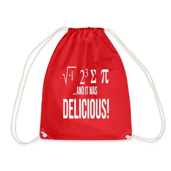 Ich habe Kuchen gegessen, Funny Geeky Math - Turnbeutel - Rot - Vorne