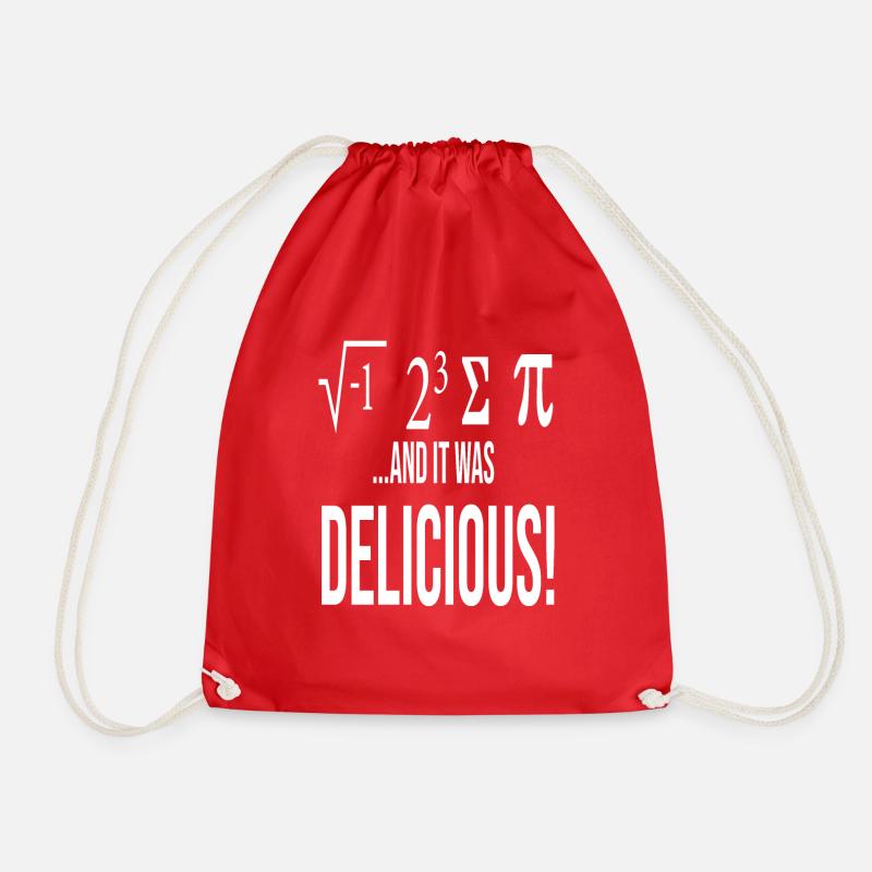 I ate some pie, Funny Geeky Math - Drawstring Bag - red