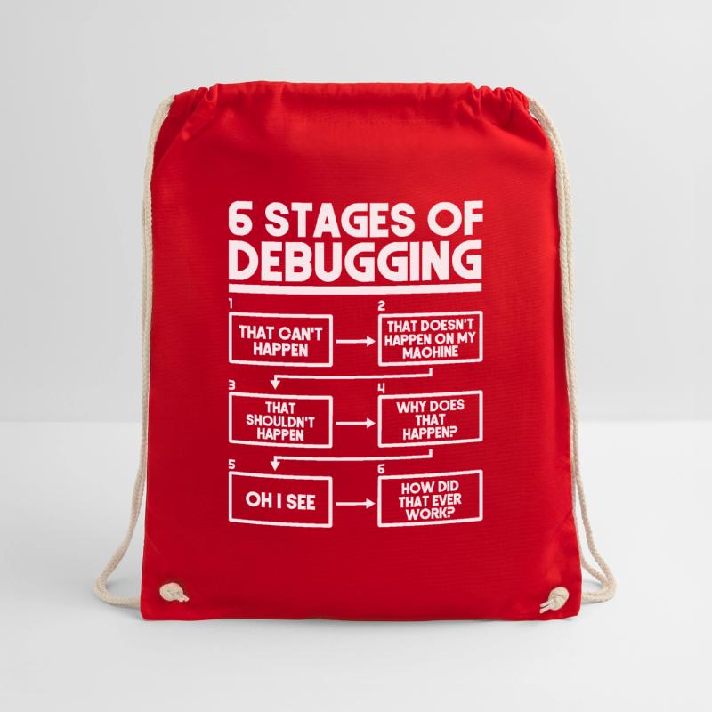 6 Stages Of Debugging Programmer Coding Drawstring Bag