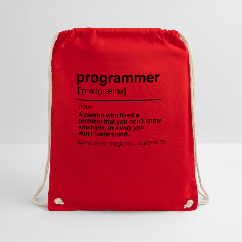 Funny software developer engineer programmer Drawstring Bag