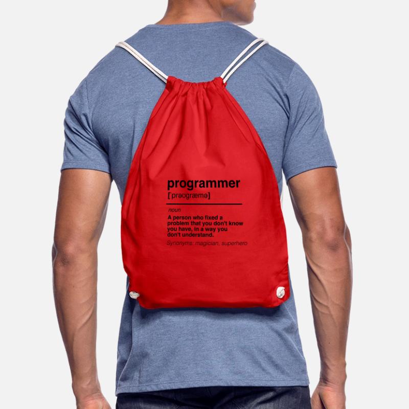 Funny software developer engineer programmer Drawstring Bag