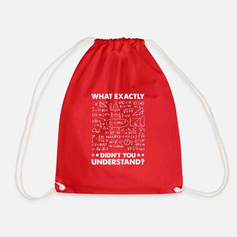 Mathematics Physics Design - Drawstring Bag - red