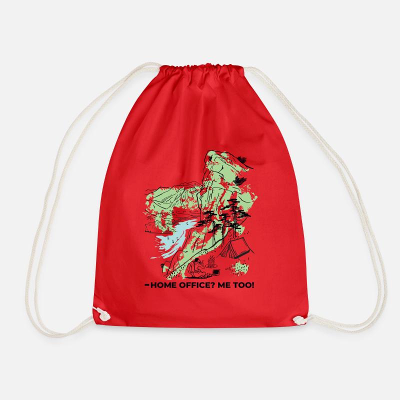 Home Office in Nature - Drawstring Bag - red