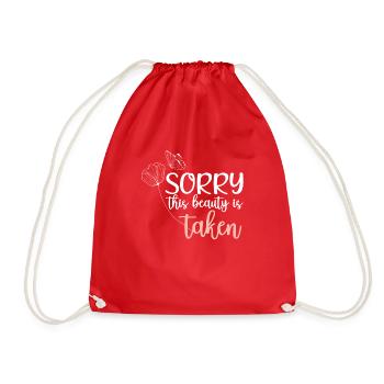 Sorry This Beauty Is Taken - Drawstring Bag - red - Front