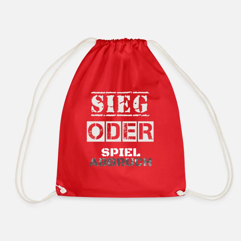 sieg oder spielabbruch - Turnbeutel - Rot