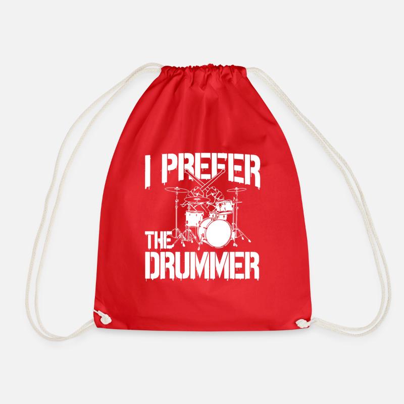 I Prefer The Drummer - Turnbeutel - Rot