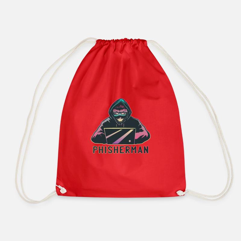Hacker Phisherman Phishing Design als Geschenk - Turnbeutel - Rot