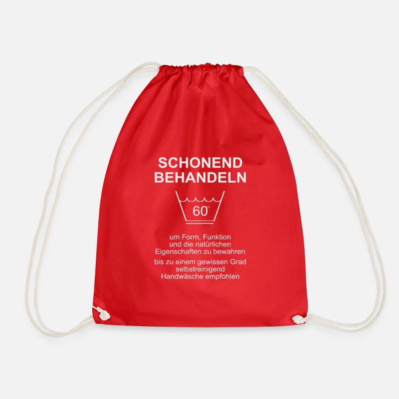 Schonend behandeln 60 - runder Geburtstag - Turnbeutel - Rot