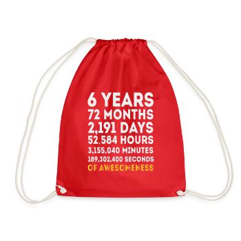 6th Birthday, 6 Year Old Birthday Gift - Sac de sport léger - rouge - Devant